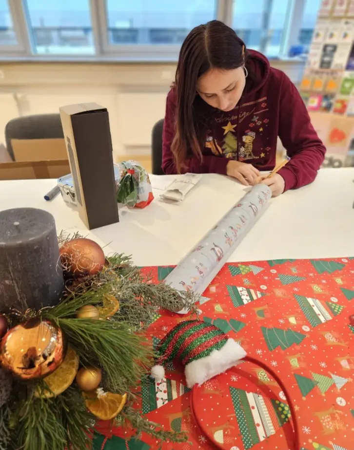 Wrapping presents for the Wish Fulfiller Campaign